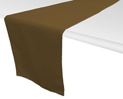 10 X 108 Inch Table Runner Flame Retardant Basic Polyester Square Ends Olive