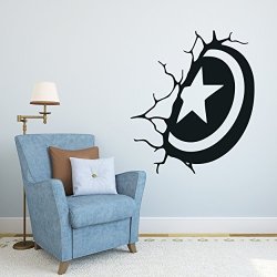 Captain America Shield Avengers Decor - Wall Decal Vinyl Sticker W31 30"X26" Message For Color