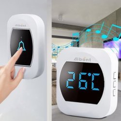 Smart Temperature Wireless Waterproof Doorbell 45 Chimes 200M Long