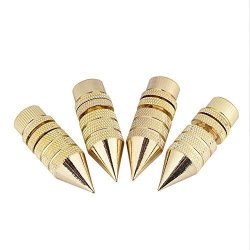 Zerone 4 Pcs Gold-plated Copper Speaker Spikes Subwoofer Cd Audio Amplifier Turntable Isolation Stand Cone Feet Base