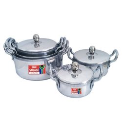 Bon Voyage Sapphire 10PC With Solid Handle Aluminium Pots Set Casserole