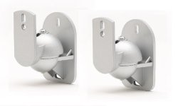 Techsol Essential TSS1-S - 2 Pack Of Silver Universal Speaker Wall Mount Brackets