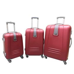 3 Piece Sleek Luggage Set - Red