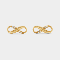 Goldair Gold Plated Sterling Silver Cubic Zirconia Infinity Stud Earrings