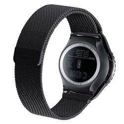 Cbin Sm-r7320 Stainless Steel Fully Magnetic Closure Milanese Band For Samsung Galaxy Gear S2 Classic Smartwatch - Black