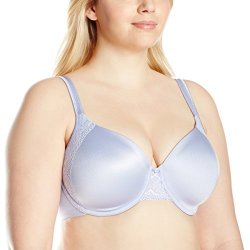 Bali Women's IA - Bras Bali Designs Women's One Smooth U Bra With Lace Side Support Perky Peri Blue white 36D