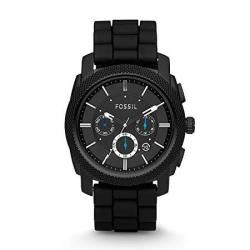 Fossil Men's Machine Quartz Stainless Steel And Silicone Chronograph Watch Color: Black Model: FS4487