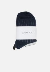 Superbalist 3 Pack Cotton Stripe Ankle Socks - Navy White Black