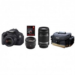 Canon EOS 600D With EF-S 18-55mm IS & EF-S 55-250mm IS & EF 50mm f 1.8 Triple Lens Bundle