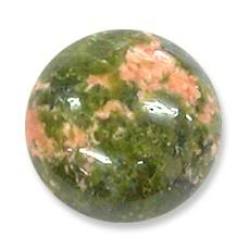 Unakite - Green With Mottled Red Round Cabochon - 1.38cts