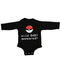Wild Baby Appeared BabyGrow - L sleeve Black 6-12-MONTHS