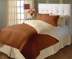 Bianca Cotton Brown & Beige Solid Premium Carlson Reversible Single Comforter BIA-DVC16B