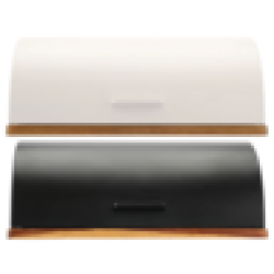 Black Or White Iron & Wood Bread Bin Colour May Vary