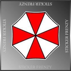 Resident Evil Umbrella Corporation Xbox PS3 Umbrella Decal Sticker 4"X4
