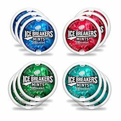 Ice Breakers Mint Variety Mix - Cinnamon Wintergreen Coolmint & Spearmint Pack Of 12 By Candylab