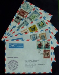 Memorial Letters X 5 Swissair 1957 Mint