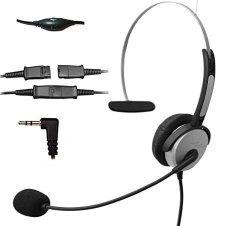 Voistek Corded Call Center Telephone Headset Noise Cancelling Headphone With Flexible Microphone For Cisco Linksys Polycom Panasonic Office Deskphone Dect Cordless And Cell Phones