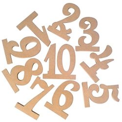 Yeefant 10PCS SET Wooden Wedding Table Numbers 1-10 Table Seat Card Number 3.9 Inch High Wood Cutout Home Party Event Banquet Anniversary Decoration Favors Signs