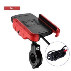 QI 15W Wireless Charger Waterproof 360 Aluminum Phone Holder Handlebar Mount For M