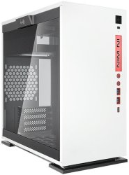Inwin - 301C White Micro Atx Desktop Gaming Chassis Tempered Glass Side Panel Rgb LED Front Panel