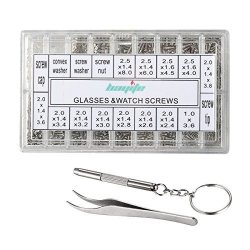 Yosoo 1000pcs Micro Eyeglass Sunglass Spectacles Watch Tiny Screws Nut Assortment Repair Tool Kit Set Stainless Steel Screws