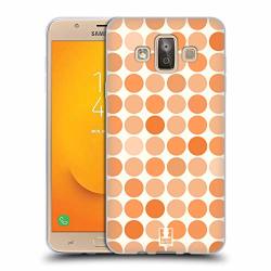 Head Case Designs Tangerine Fancy Spot Soft Gel Case For Samsung Galaxy J7 Duo 2018