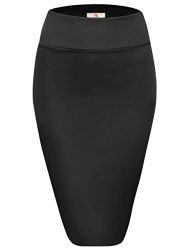 Nyl Apparel Womens Below Knee High Waist Office Pencil Skirt S2006 Xxx-large Black
