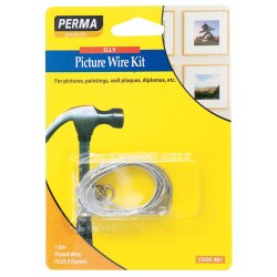 PERMA - Picture Wire Kit 1.8MT Wirewith 6 Eyelets