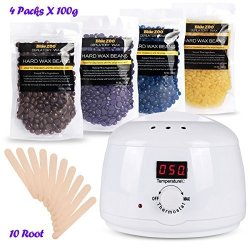 Hair Removal Waxing Kit Digital Visual Temperature Control Electric Wax Warmer With 4 Smell Hard Wax Beans MINI Rapid Melting Pot And Wax Applicator Sticks