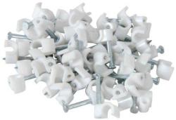 Noble Round Cable Clips 9MM White 100 Pieces Per