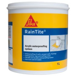 Acrylic Waterproofing System Sika Raintite White 1 Litre Pail