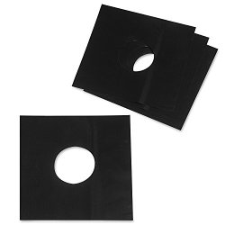Mishiner 4 Sheet Reusable Non-stick 0.08 Mm Thick Gas Stovetop Stove Top Burner Protector Cover Clean Mat Black