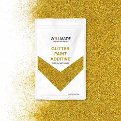 Wellmade Glitter Paint Additive For Wall Paint-interior exterior Wall Ceiling Wood Metal Varnish Dead Flat Diy Art And Craft 150G 5.3OZ 10G SAMPLE Gold Holographic