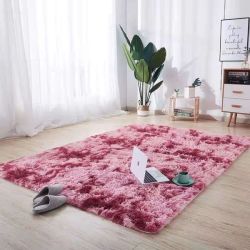 Fluffy Carpet - Shaggy & Foldable Rug Red