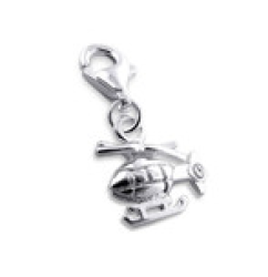 B143-C2745 - 925 Sterling Silver Helicopter Charm For Charm Bracelet