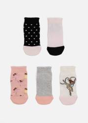 Ballerina Spot Cotton Rich Socks 5 Pack