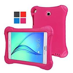 Bellestyle Samsung Galaxy Tab A 8.0 Kiddie Case Ultra Light Weight Shock Proof Kids Friendly Rose
