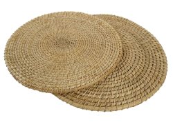 Round Cane Table Mat Decorative Wooden Wicker Dining Placemats 1 PAIR-15 & 18 Inch PWN-CB1A