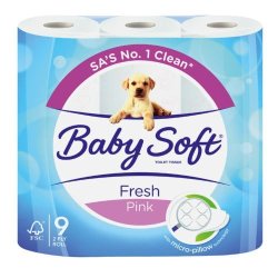 Baby Soft Pink Toilet Tissue 9 Rolls