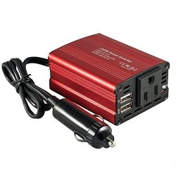 Alotm 150W Car Power Inverter Dc 12V To 110V Ac Converter With 3.1A Dual USB Charger Adapter
