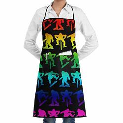 Sara Nell Apron Colorful Bigfoot Sasquatch Do Outdoor Sports Lock Edge Waterproof Durable String Adjustable Easy Care Cooking Apron Kitchen Apron With Pockets For
