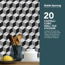 Robin Sprong Pack Of 20 15 X 15 Cm Castelli Cubo Wall Tile Stickers