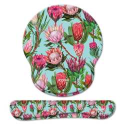 Pink Protea Mouse Pad With Wrist Support And Keyboard Wrist Support Set