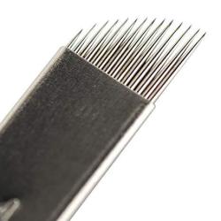 Videopup Tm 100PCS Copper-clad Eyebrow Permanent Makeup Needle Manual Tattoo Micro Blade 14-PIN Sloped Needles
