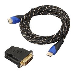 HDMI Cable Qaoquda 6FT HDMI To Dvi Adapter High Speed HDMI 2.0 M m Cord + Dvi 24+1 Adapter HDMI To Dvi Conversion Cable Support