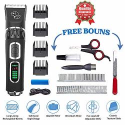 Dennkk Dog Clippers Dogs And Cats Grooming Clippers Professional Dog Hair Trimmer Rechargeable Cordless Hair Clippers For Dogs And Cats Pet Grooming Kit Low