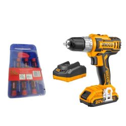 Ingco - Lithium-ion Cordless Drill 20V Including Battery And Charger