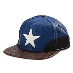 Captain America Faux Leather Snapback Hat Size One Size