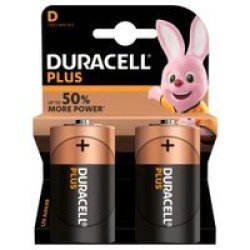 Duracell Plus D Alkaline Batteries - 4 Pack