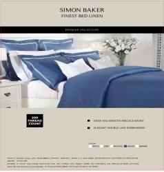 Simon Baker T200 Cotton Double Satin Stitched Duvet Cover Set Indigo Various Sizes - Blue King 230CM X 220CM +2PILLOWCASE 45CM X 70CM